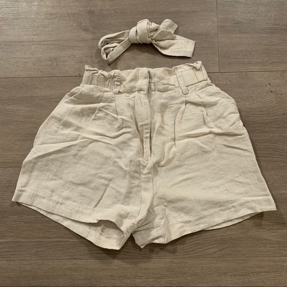 H&M Pants - Linen Tie Belt Shorts